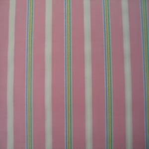 45" Stripe White, Pink and Blue-Green 100% Cotton