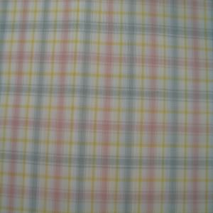 45" Plaid White, Pink, Gray and Yellow Poly/Cotton