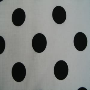 60" Black Dot with White Background 65% Poly/35% Cotton