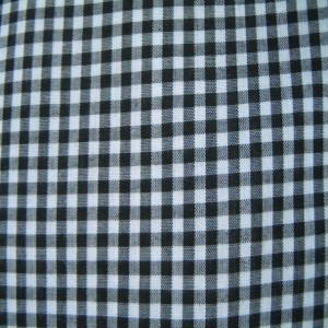 60" Wide Gingham Check 1/8" White and Black GC-1806 Polyester/Cotton Sold By The Yard