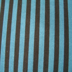 45" Stripe 1/4" Black and Teal 100% Cotton