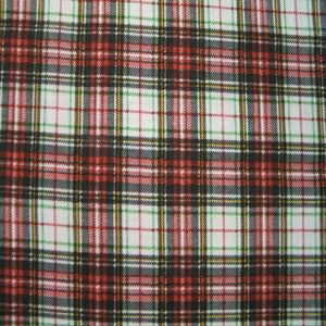 45" Plaid Red, Black, White and Green 100% Cotton