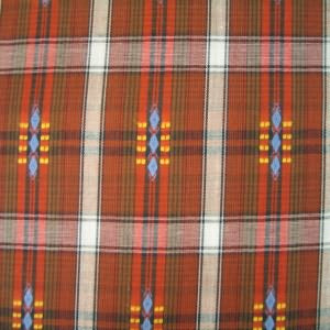 45" Plaid Rust, White and Red Poly/Cotton