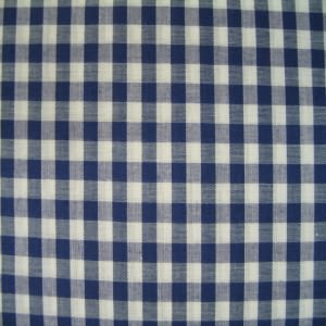 60" Gingham Check 1/4" White and Navy Poly/Cotton