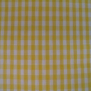 45" Gingham Check 1/4" White and Yellow Poly/Cotton