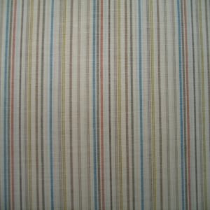 45" Stripe Tan, Blue, Yellow and Brown Poly Cotton