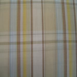 45" Plaid Ivory, Brown and Yellow Poly Cotton