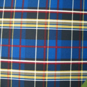 60" Plaid Blue Red, Navy, Yellow