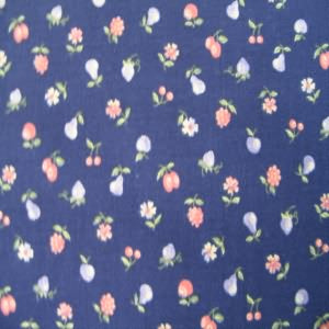 45" Floral Periwinkle and Rose with Navy Background