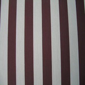 60" Wide Stripe Marron and White Sold By The Yard