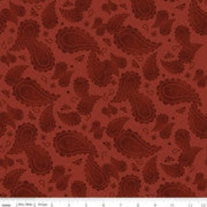45" Wide Ride The Range Paisley Barn Red