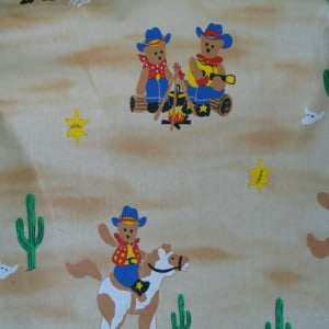 54" Western Bear Cowboys with Tan Background