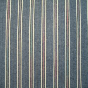 60" Chambray Stripe Blue, White and Red