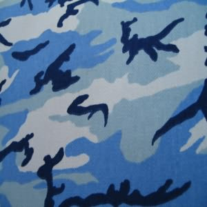 60" Twill Army Camo Blue, Navy, White and Gray 100% Cotton (BF-313)
