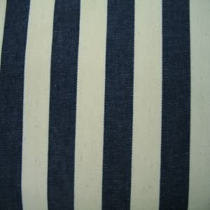 60" Denim Stripe 1" Even Blue and Ivory 100% Cotton