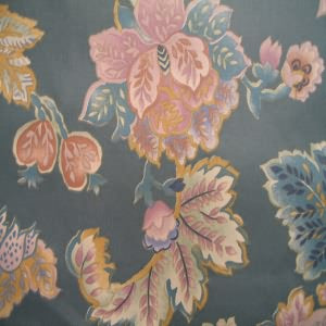 54" Floral Golden and Pale Pink with Smoke Blue Background