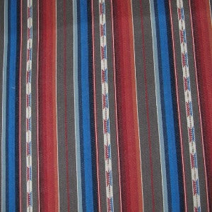54" Wide Southwestern Stripe Red/White/Blue Heavy Cotton (Also Suitable for Upholstery)