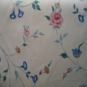 54" Floral Vine Like Blue and Dusty Rose with Cream Background