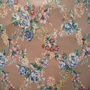 54" Floral and Design with Dark Peach Background