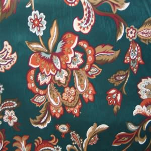 54" Drapery Moire Floral with Teal Background