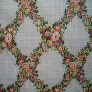 54" Floral in Diamond Pattern with Blue Background
