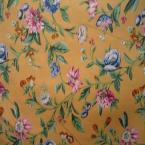 54" Floral Pink and Blue with Orange-Tan Background
