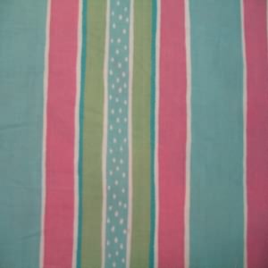 54" Drapery 100% Cotton Stripe Pink, Aqua, Green and WhiteCoordinates with DR8-42 and DR1-54