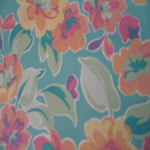 54" Drapery 100% Cotton Floral Pink, Terra Cotta and Purple with Light Turquiose BackgroundCoordinates with DR1-54 and DR1-52
