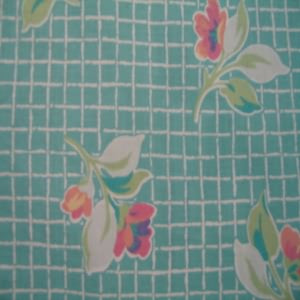54" Drapery 100% Cotton Floral Pink, Peach, AquaCoordinates with DR8-42 and DR1-52