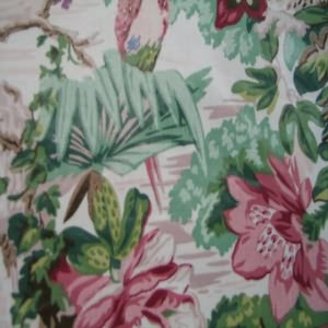 54" Drapery 100% Cotton Floral Rose with Ivory Background