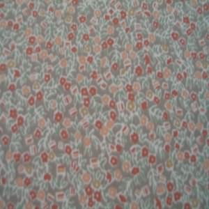 54" Drapery buge with light green and dark peach flowers
