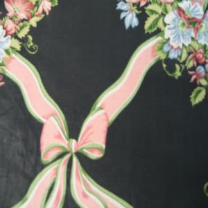 54" Floral with Ribbon Dusty Rose with Black Background