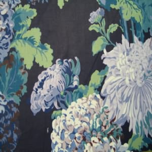 54" Floral Lavender and Green with Navy Background