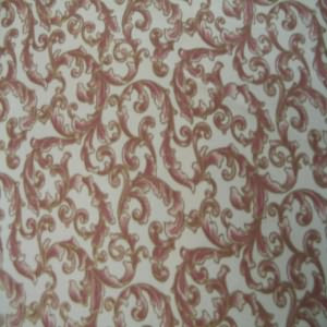 54" Swirl Vines Dusty Rose with Cream Background