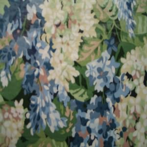 54" Floral Green, Blue and White