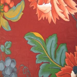 54" Leaf Green and Berry with Maroon Background