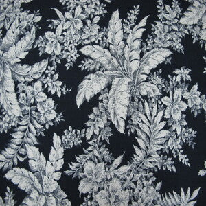 54" Draperyc Floral Toille Tan with Black Background
