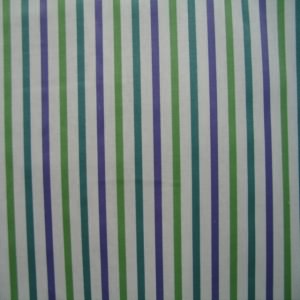 54" Stripe White, Apple Green, Purple and Jade