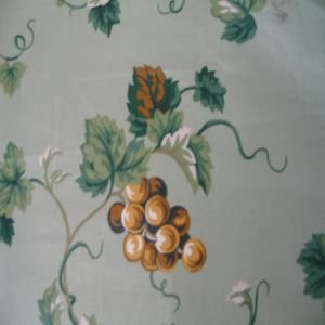 54" Fruit and Leaf Gold and Green with Celedon Background