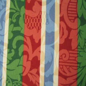 54" Drapery Stripe Blue, Red, Turquoise, and Green