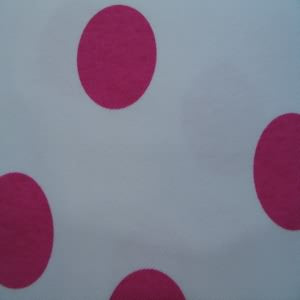 60" Sweatshirt Fleece One-Sided Poly/Cotton Large Dot Hot Pink with White Background