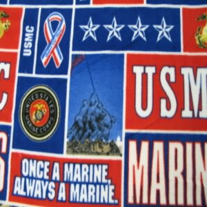60" Fleece 100% Polyester United States Marines