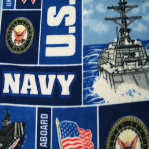 60" Fleece 100% Polyester United States Navy