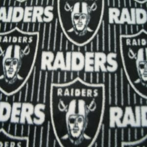 60" Wide NFL Fleece 100% Polyester Oakland Raiders Allover Black and White
