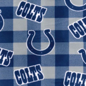 60" Wide Colts Buffalo Plaid Fleece