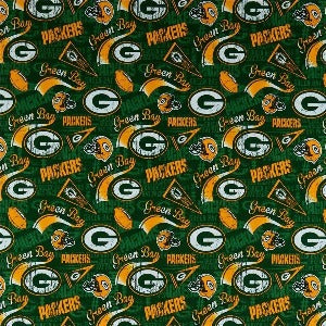60" Wide 100% Polyester Green Bay Packers Retro (149601 D)