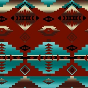 60" Wide FLEECE Antipill Winter Cody Copper Southwest print 26059-1