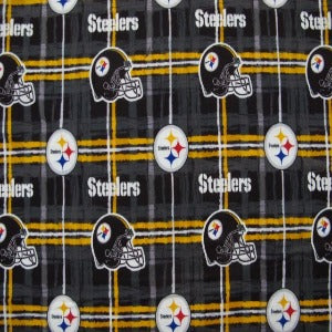 45" Wide Flannel Pittsburgh Steelers Football 100% Cotton