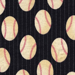 60" Wide Flannel Softball on black background