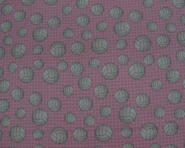 60" Wide Flannel Volleyball on pink background